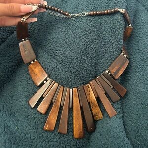 Wood Statement Necklace